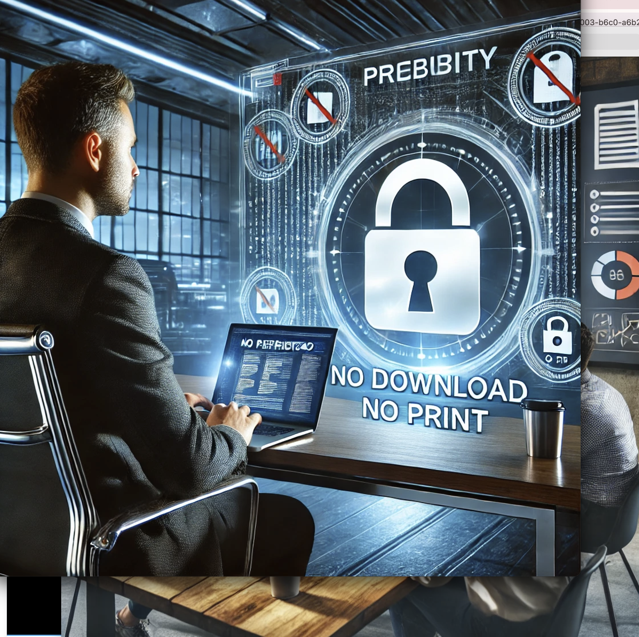 Restriction icons for no print and no download
